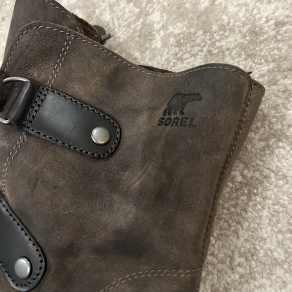 SOREL Size 10 Lace Up Wedge Boots JOAN OF ARCTIC II-Women-BROWN NEW-Worn Once- - Picture 4 of 4